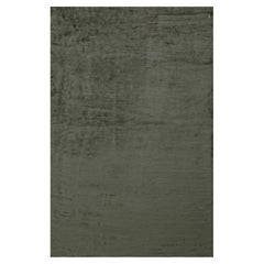 Hand-Knotted Modern Olive Silk Handmade Rug "Inkstone" by Doris Leslie Blau