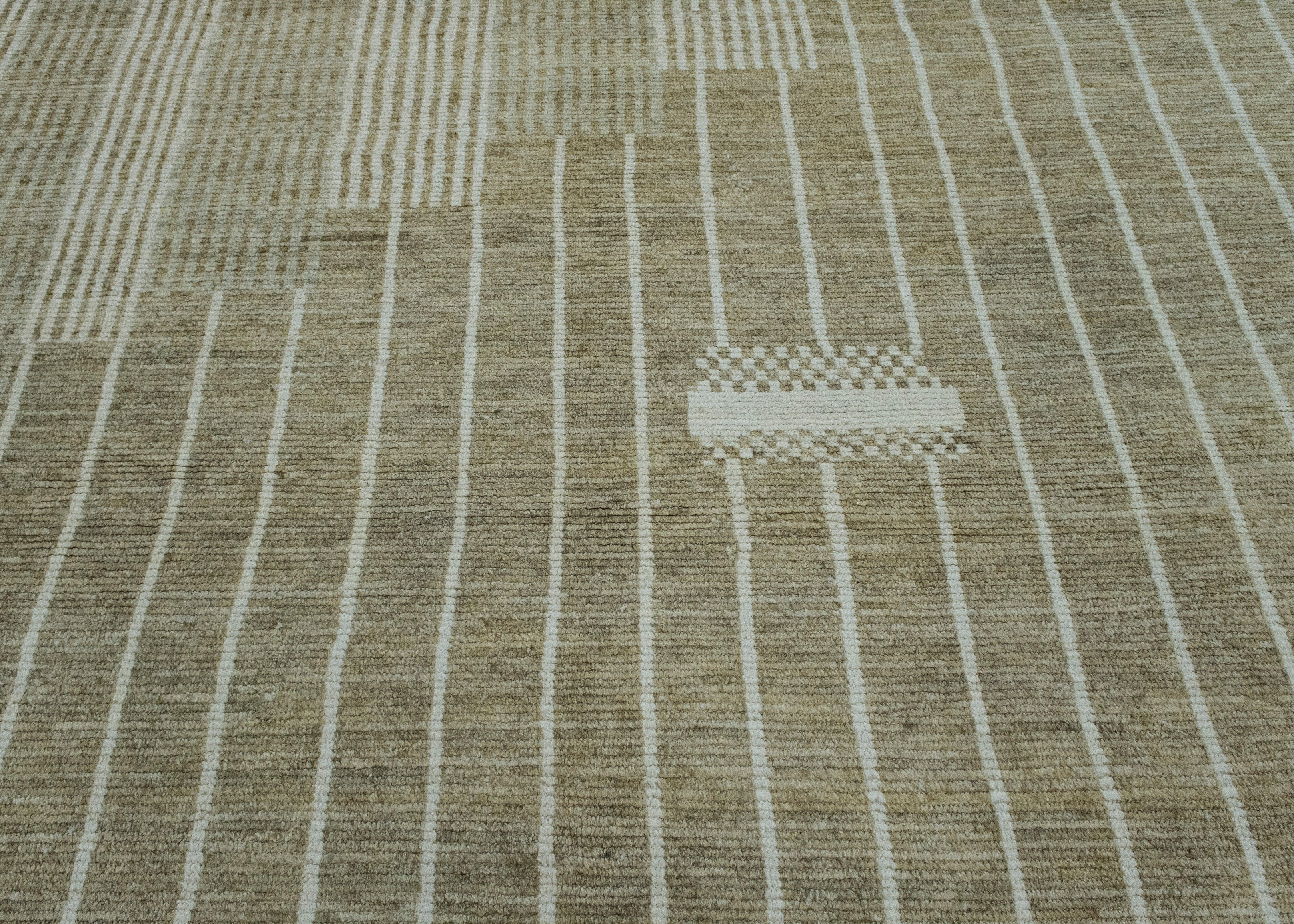 XXI secolo e contemporaneo Hand Knotted Modern Rug 10' x 12'8