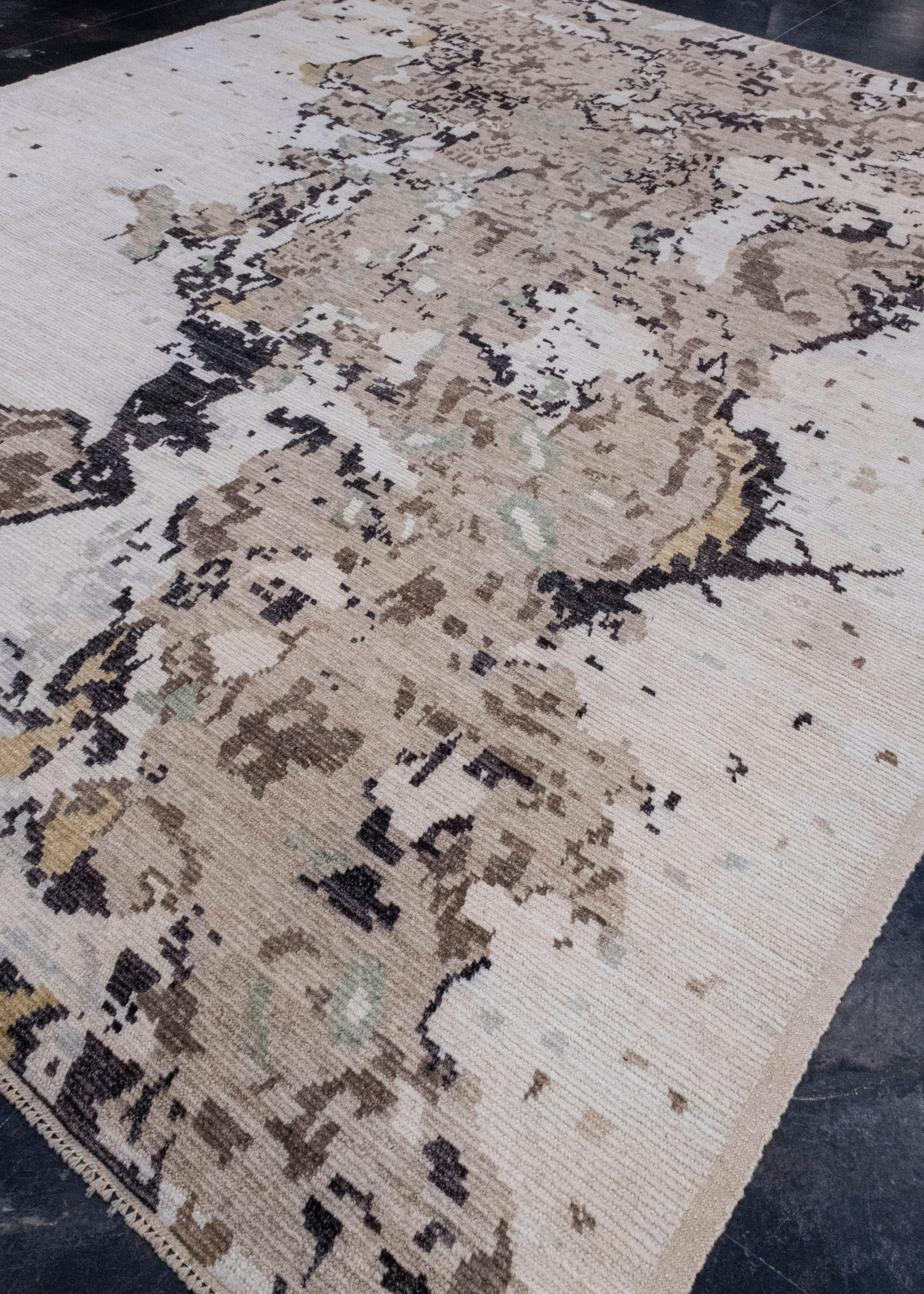 Turkish Hand Knotted Modern Rug 10'7