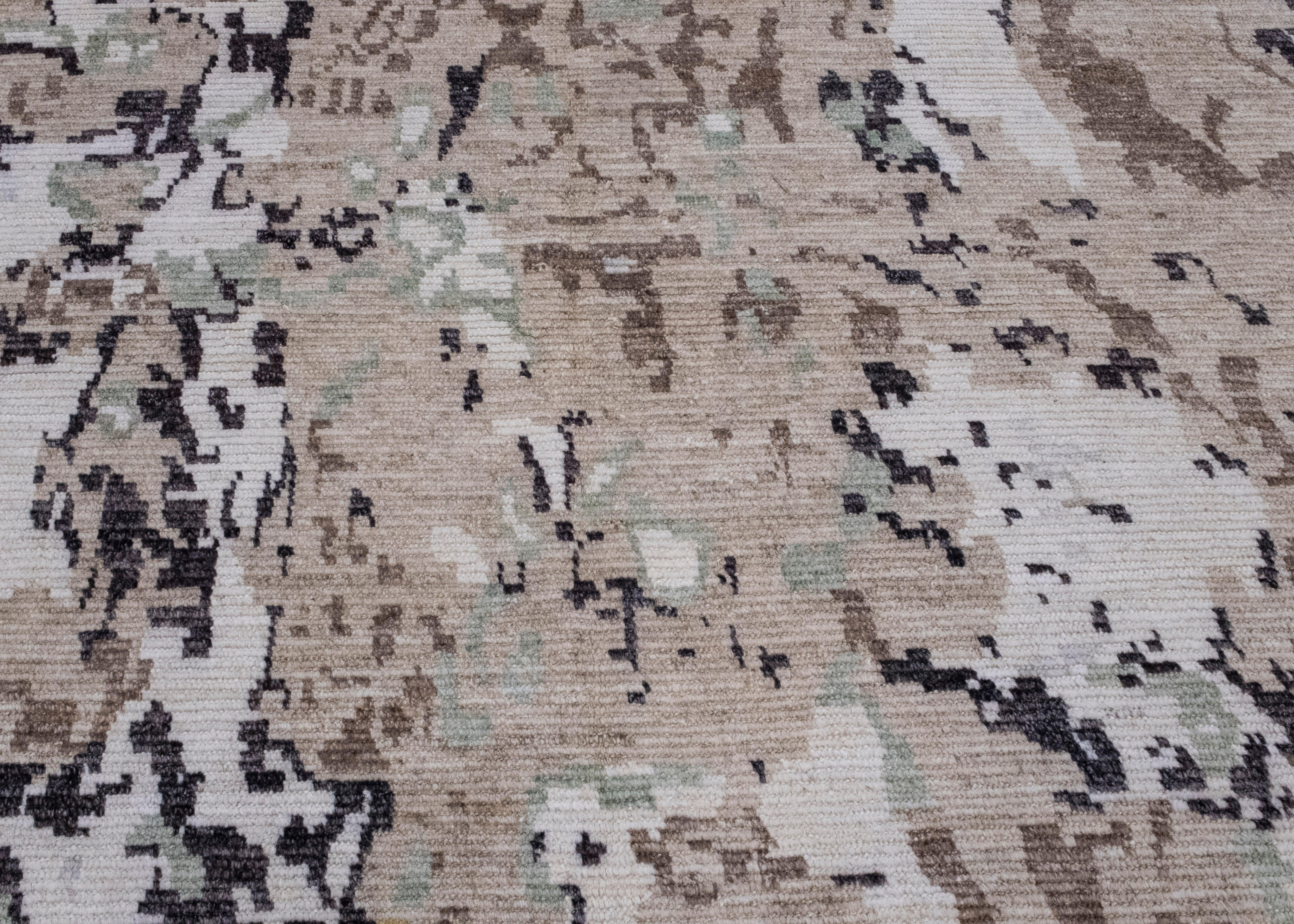 Contemporary Hand Knotted Modern Rug 10'7
