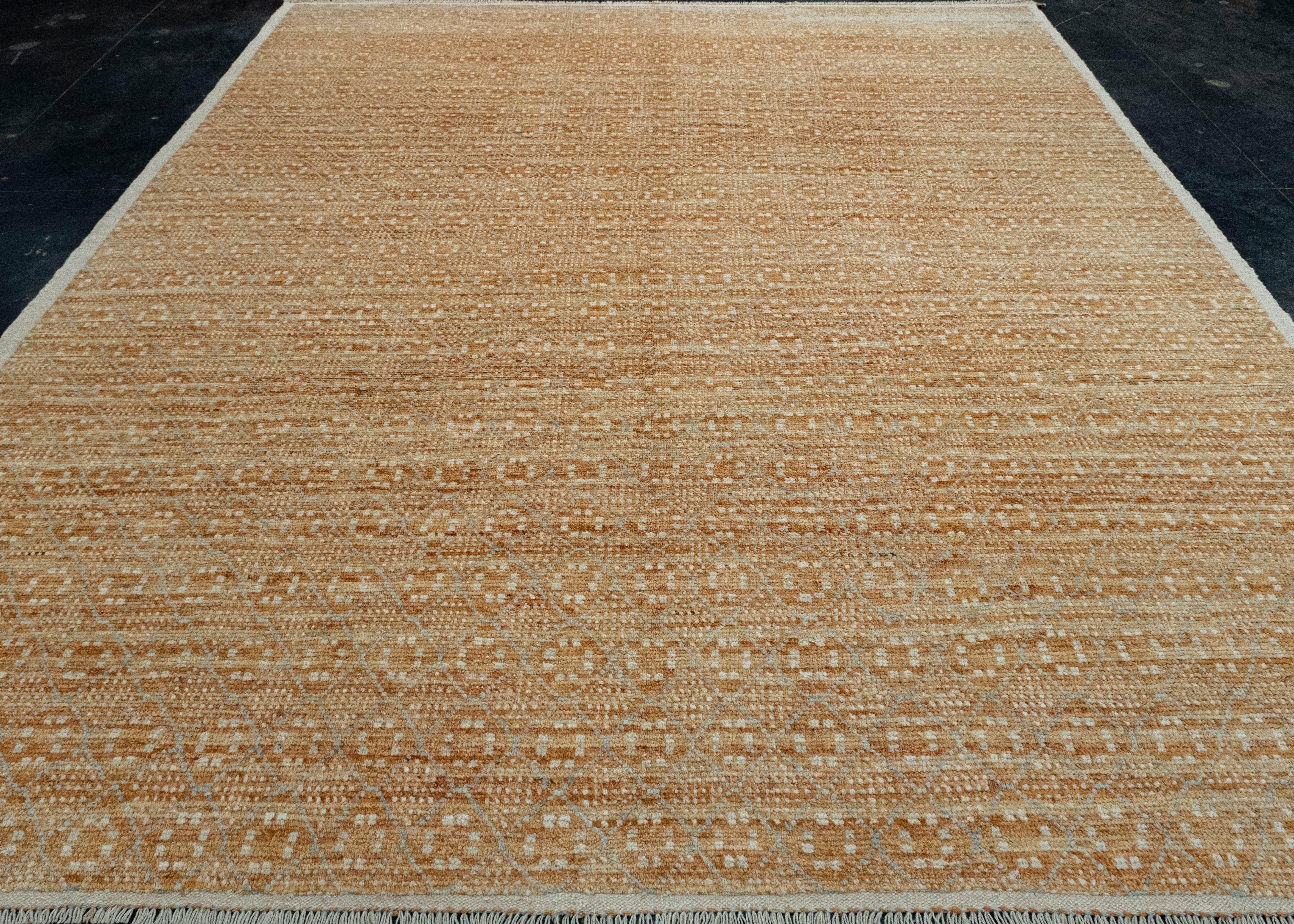 Hand Knotted Modern Rug 9'7