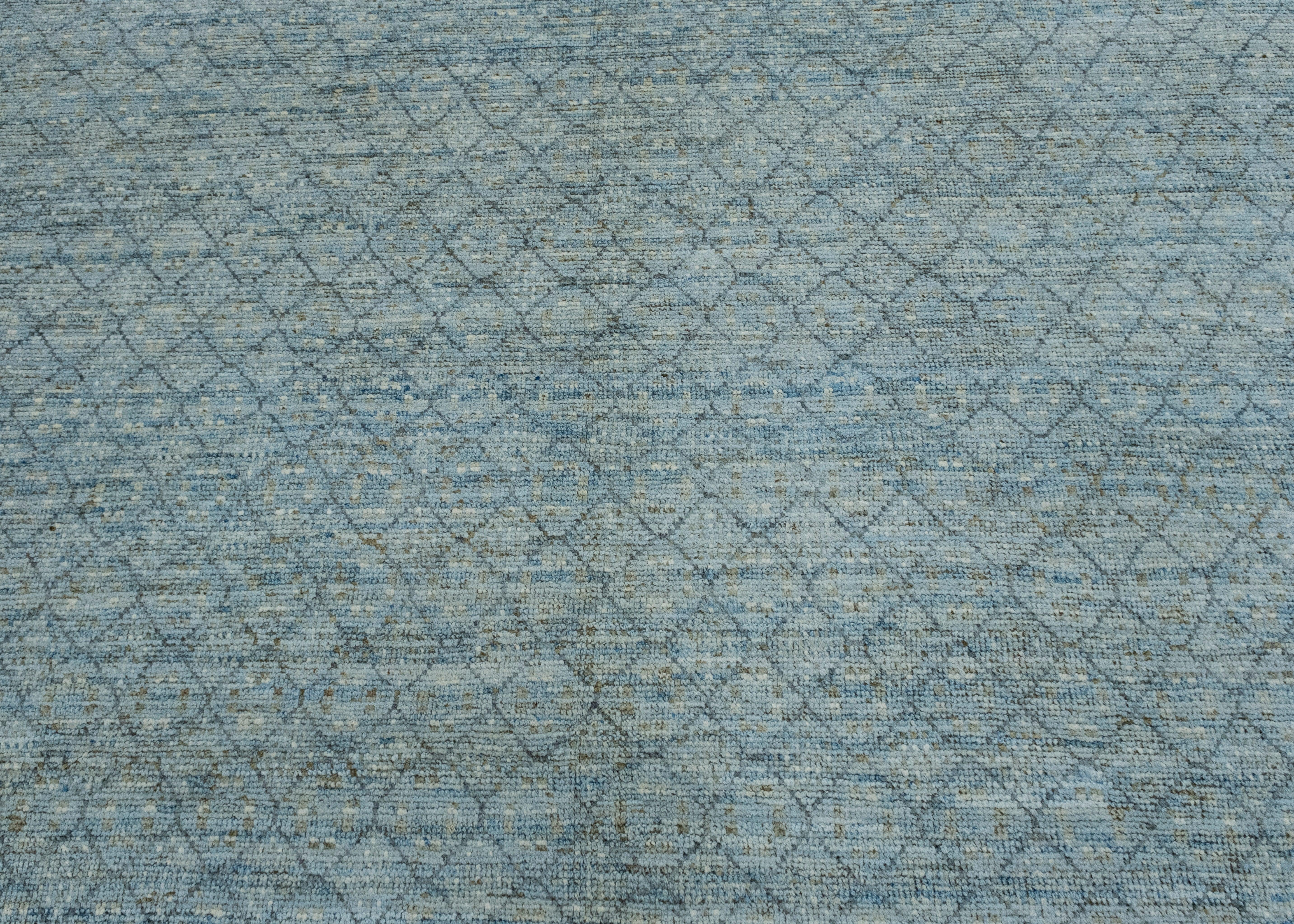 XXI secolo e contemporaneo Hand Knotted Modern Rug 9'8