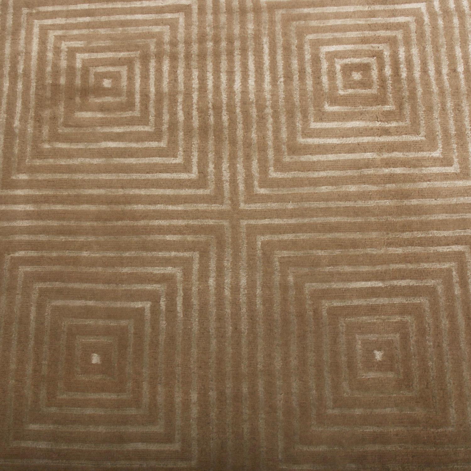 Rug & Kilim's Hand-Knotted Modern Rug in Brown, White Art Deco Pattern In New Condition For Sale In Long Island City, NY