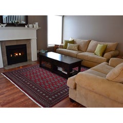 Hand Knotted Mori Bokara Elephant Feet Design Pure Wool Oriental Rug