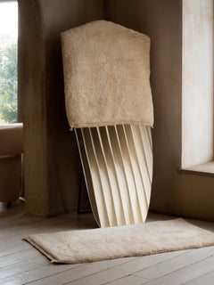 Noué à la main au Maroc Beni Mrirt  runner 8'x14', Solid White Plush, CUSTOM MADE