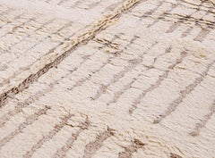 Handgeknüpfter marokkanischer Beni Ourain-Teppich in Creme- und Taupe-Tönen