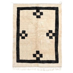 Hand-Knotted Moroccan rug 4’x6’, Tribal Pattern Plush Rug, Custom-Made