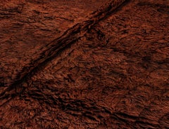 Alfombra Marroquí de Lana Anudada a Mano en Rico Color Óxido - Estilo Beni Ourian