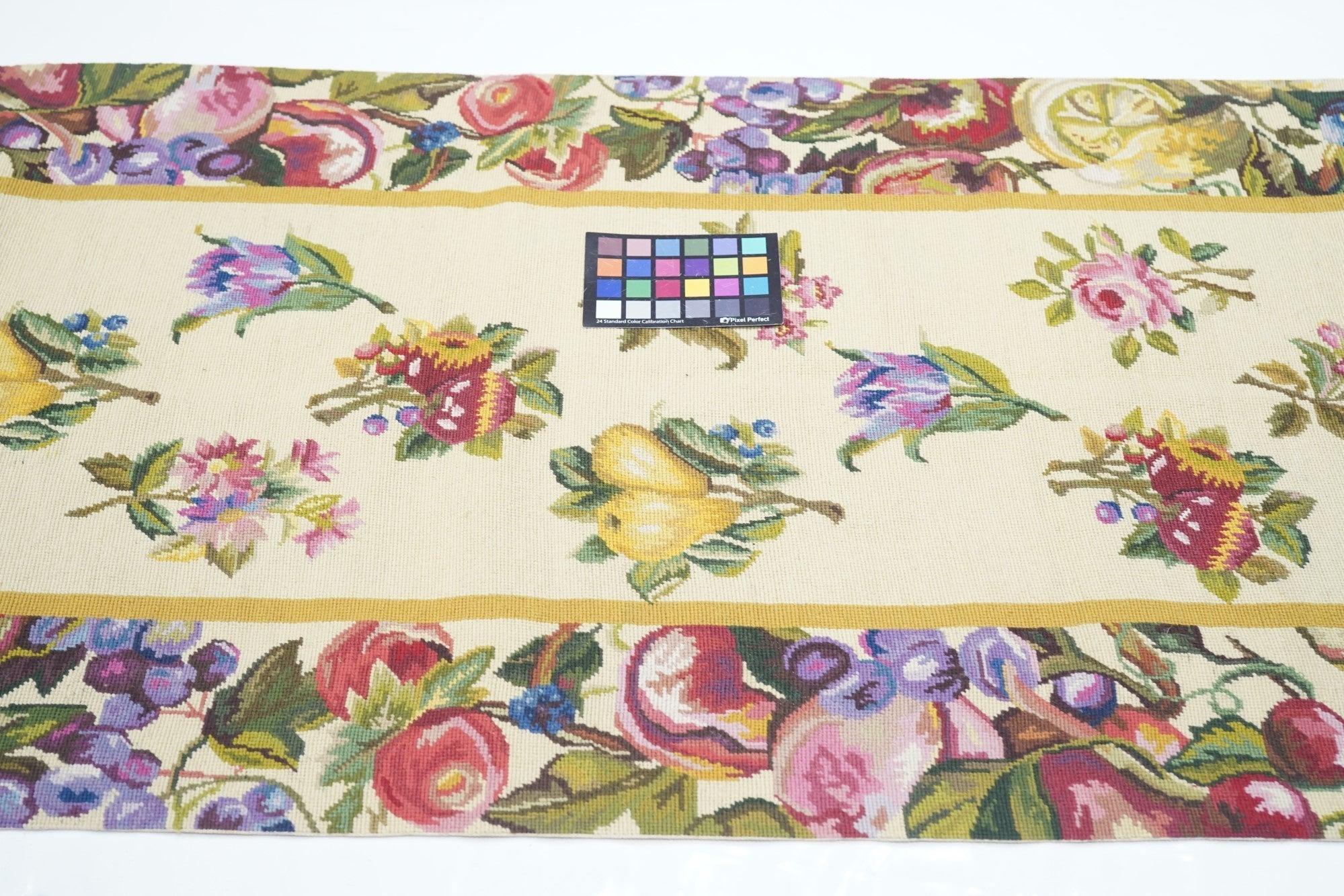 European Hand Knotted Needle Point Wool Rug 2'5'' x 10'0