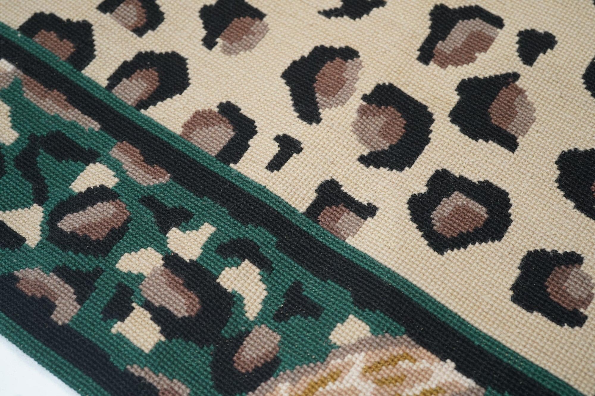 French Hand Knotted Needle Point Wool Rug 2'5'' x 10'0