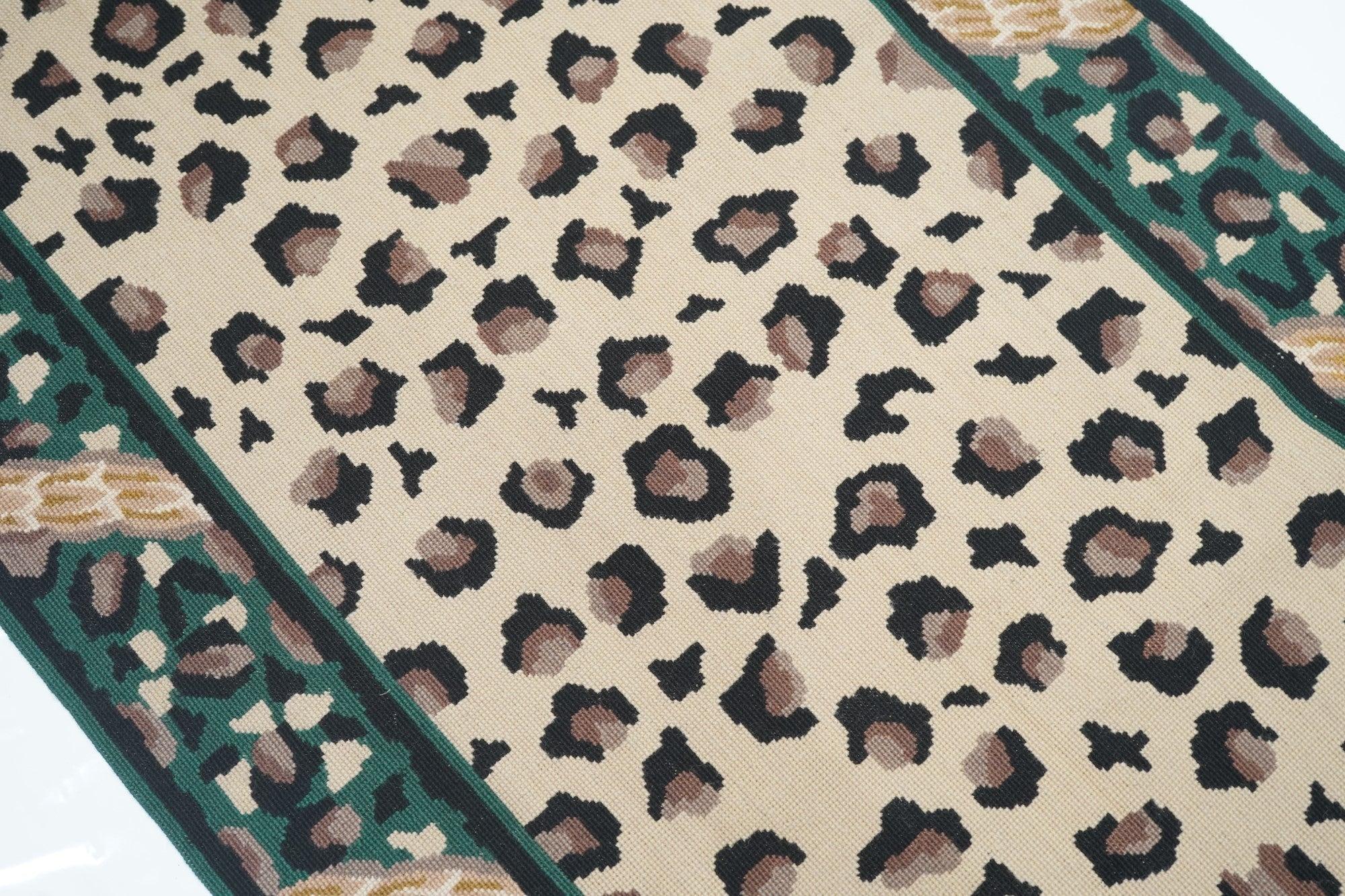 Contemporary Hand Knotted Needle Point Wool Rug 2'5'' x 10'0