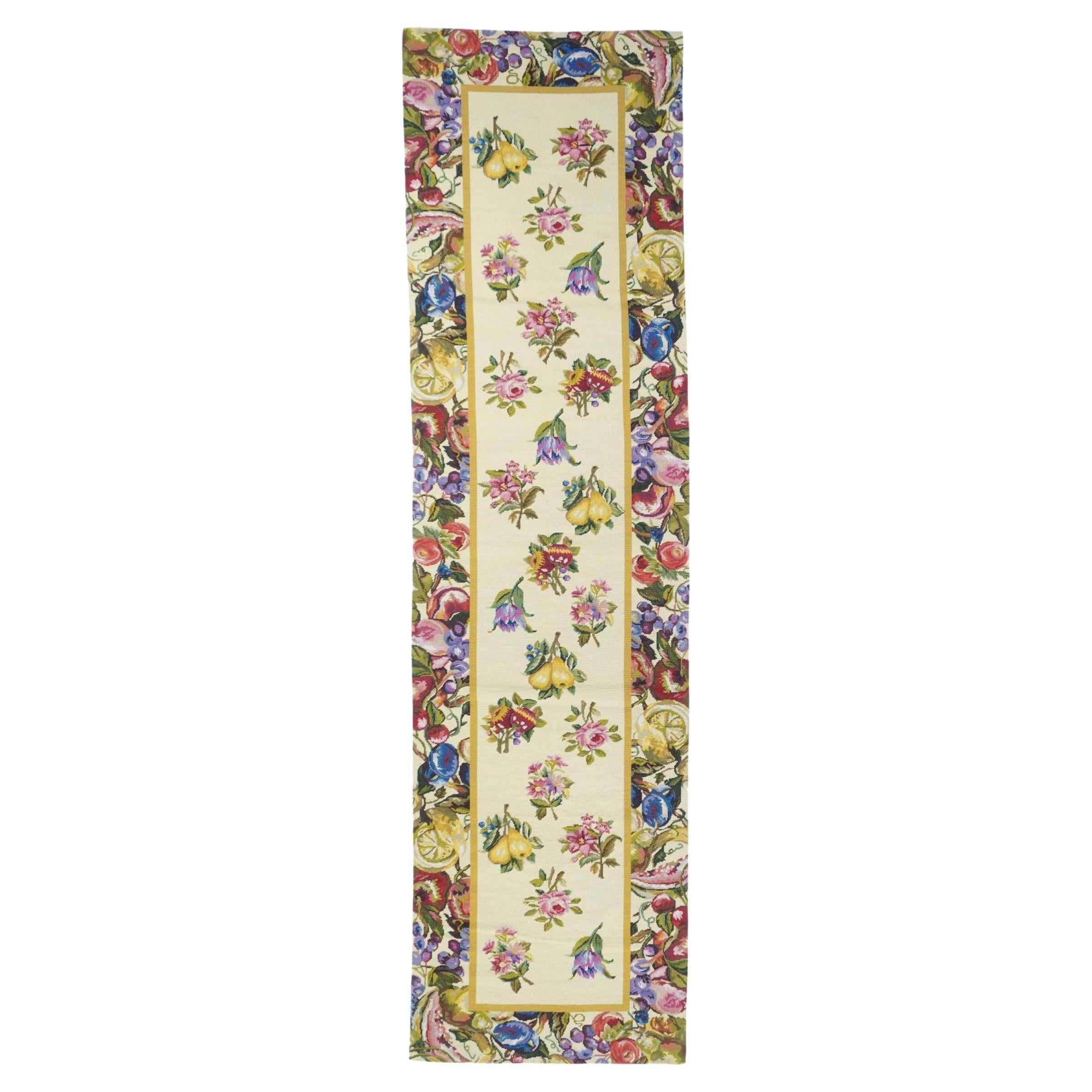Hand Knotted Needle Point Wool Rug 2'5'' x 10'0"