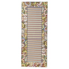 Hand Knotted Needle Point Wool Rug 3' x 8'