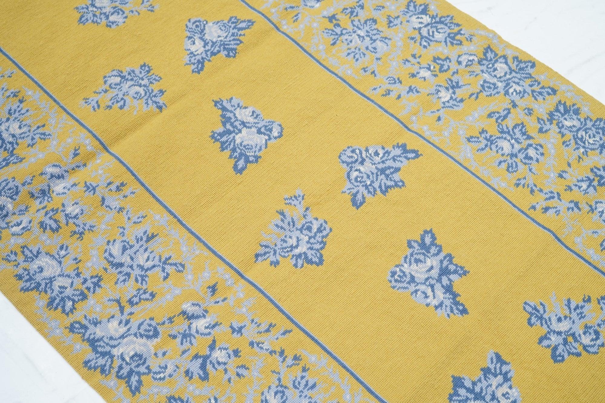 XXIe siècle et contemporain Tapis en laine noué à la main, point de croix, 3'0
