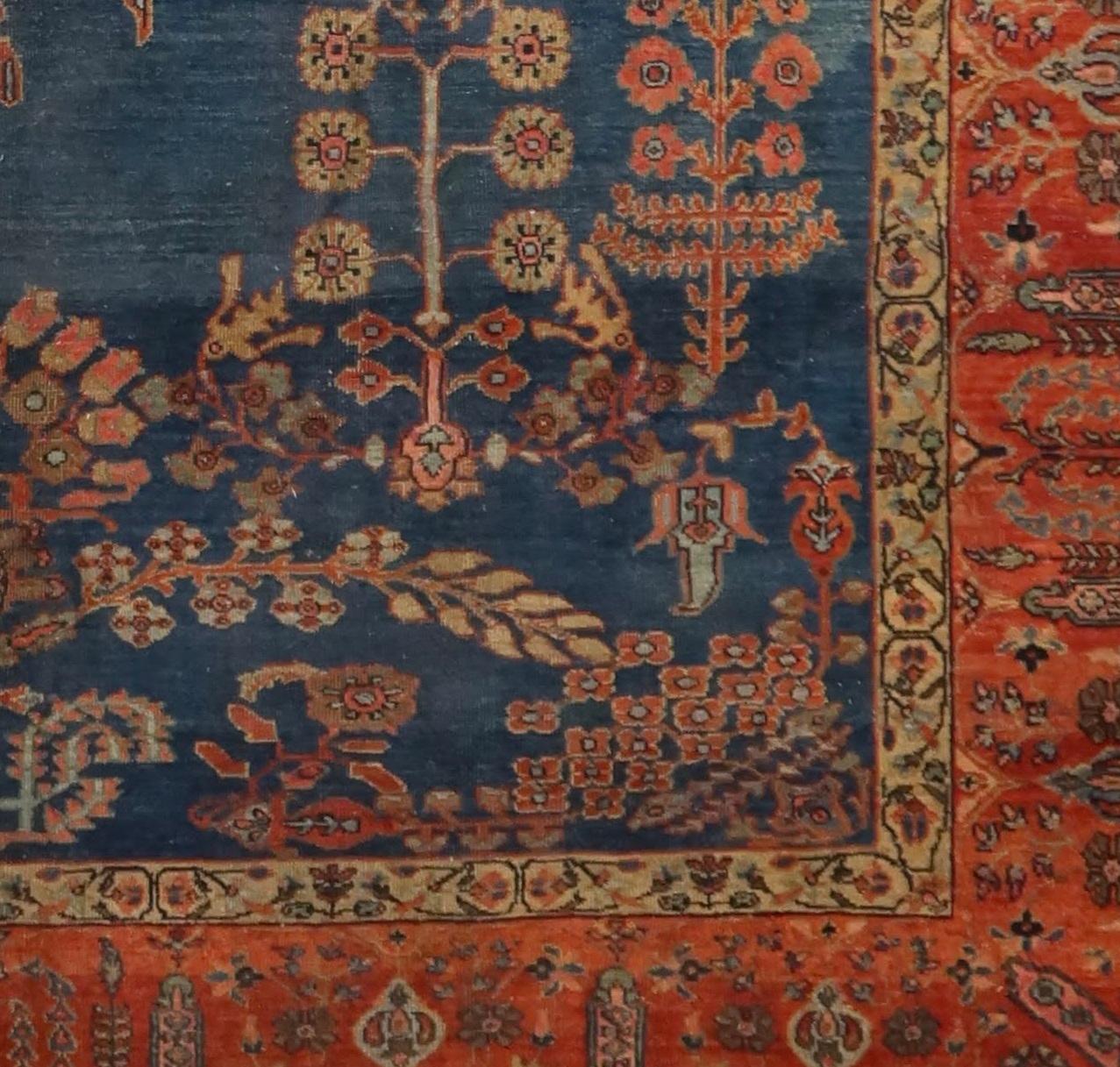 Hand-Knotted Hand Knotted, New Zealand Wool, Persian Antique Sultanabad Rug For Sale