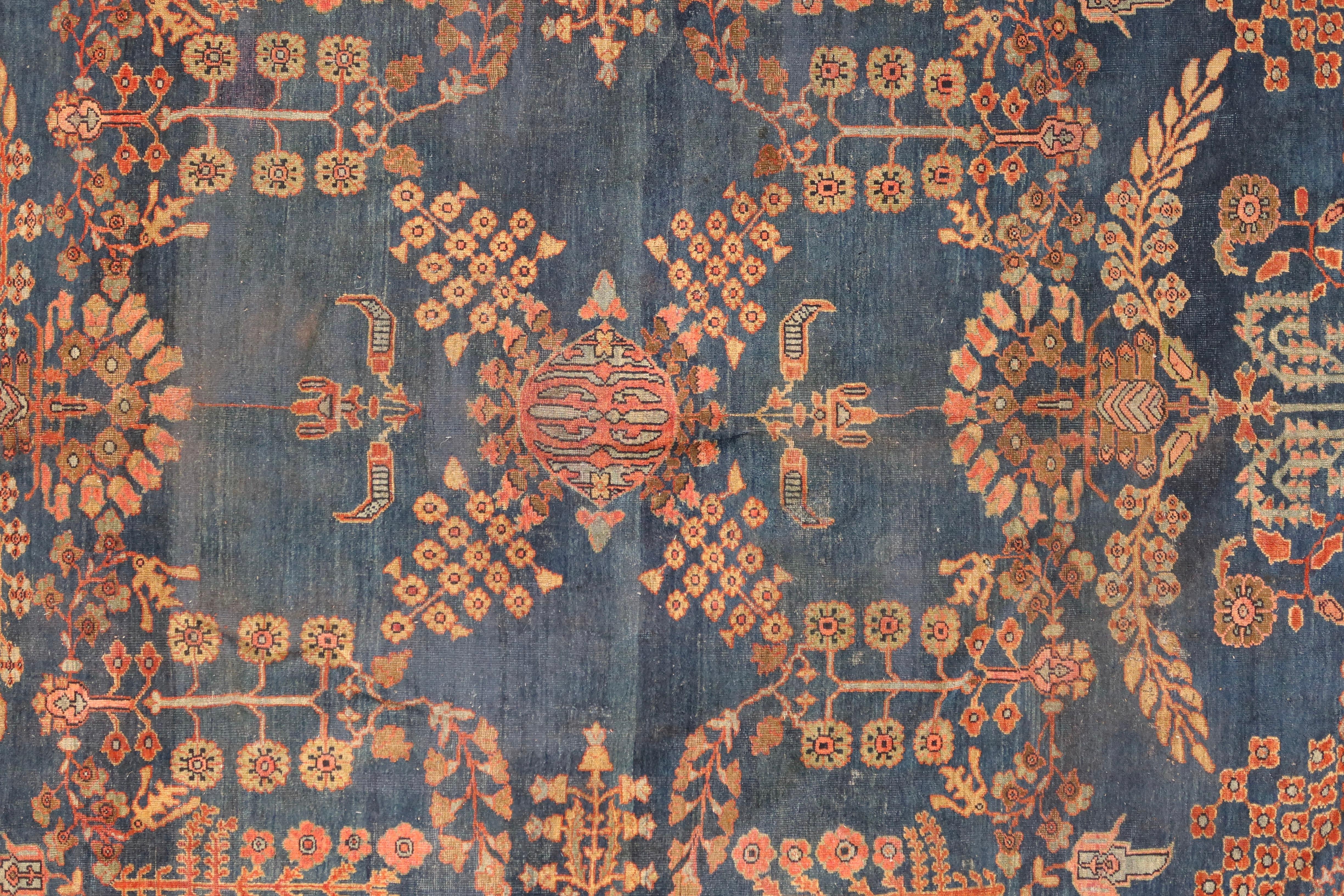 Handgeknüpfter, neuseeländischer, antiker persischer Sultanabad-Teppich aus Wolle im Angebot 1