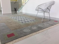 Rug Winter Garden - Carpet Modern Brown Grey Pink Green Geometric Wool Neutral