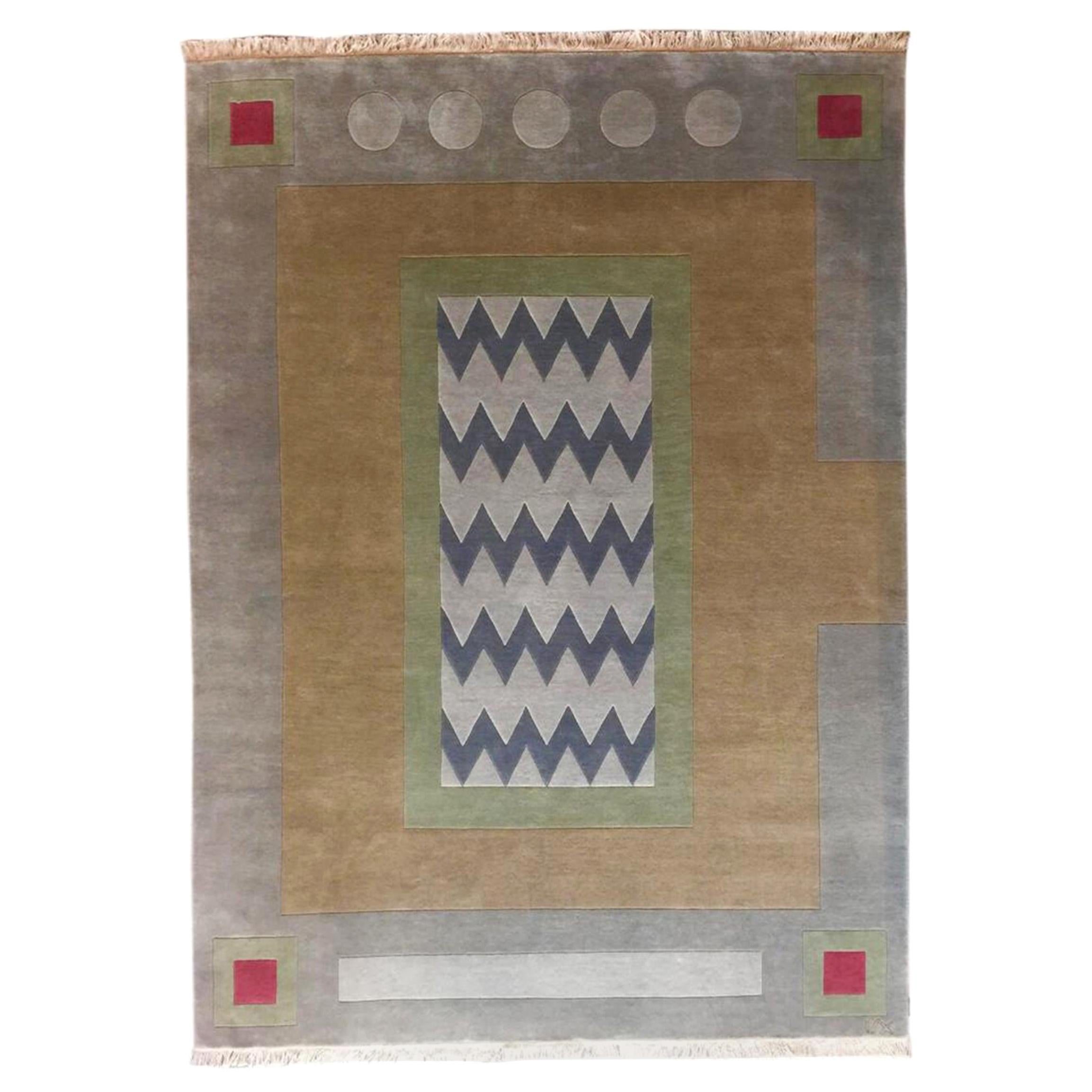  Rug Winter Garden - Carpet Modern Brown Grey Pink Green Geometric Wool Neutral