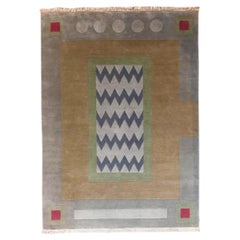 Teppich Wintergarten - Teppich Modern Braun Grau Rosa Grün Geometrische Wolle Neutral