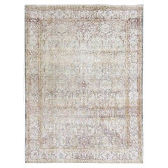 Hand Knotted One of a Kind Distressed Silk Rug 8'7''x11'6''