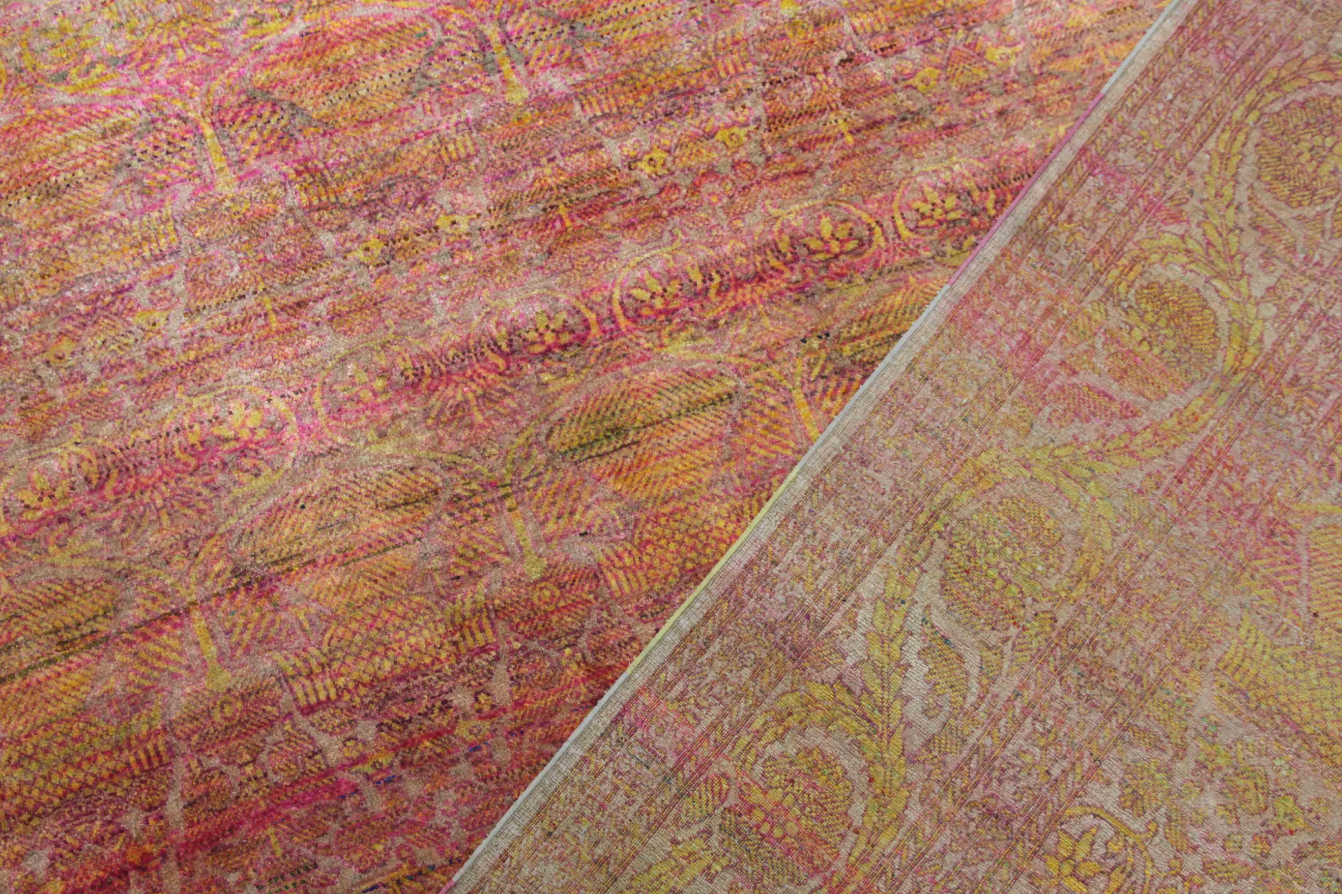 Hand Knotted One of a Kind Silk Area Rug 9'9'' x 14' For Sale 5