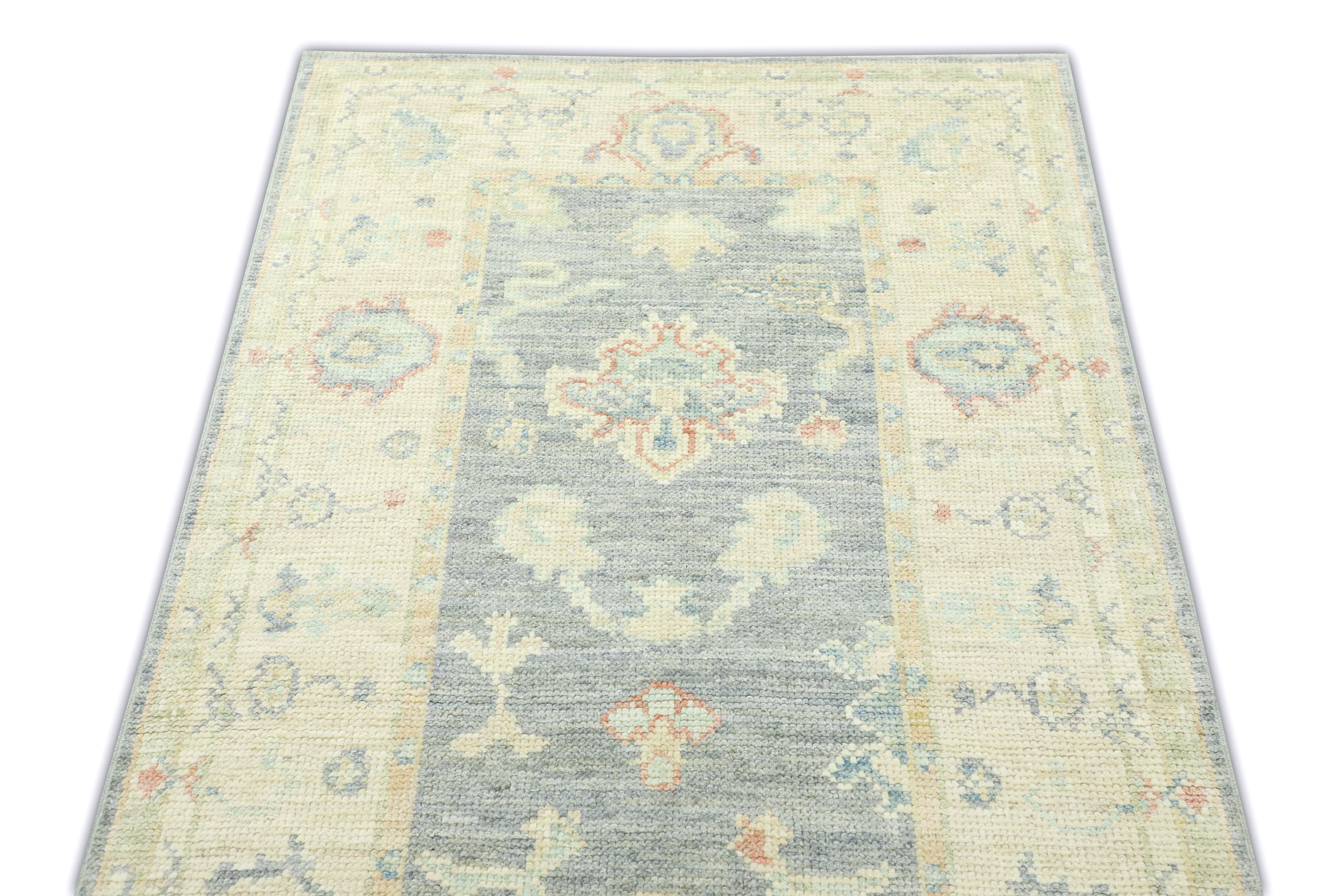 Hand Knotted Oriental Wool Turkish Oushak Rug  3' x 16