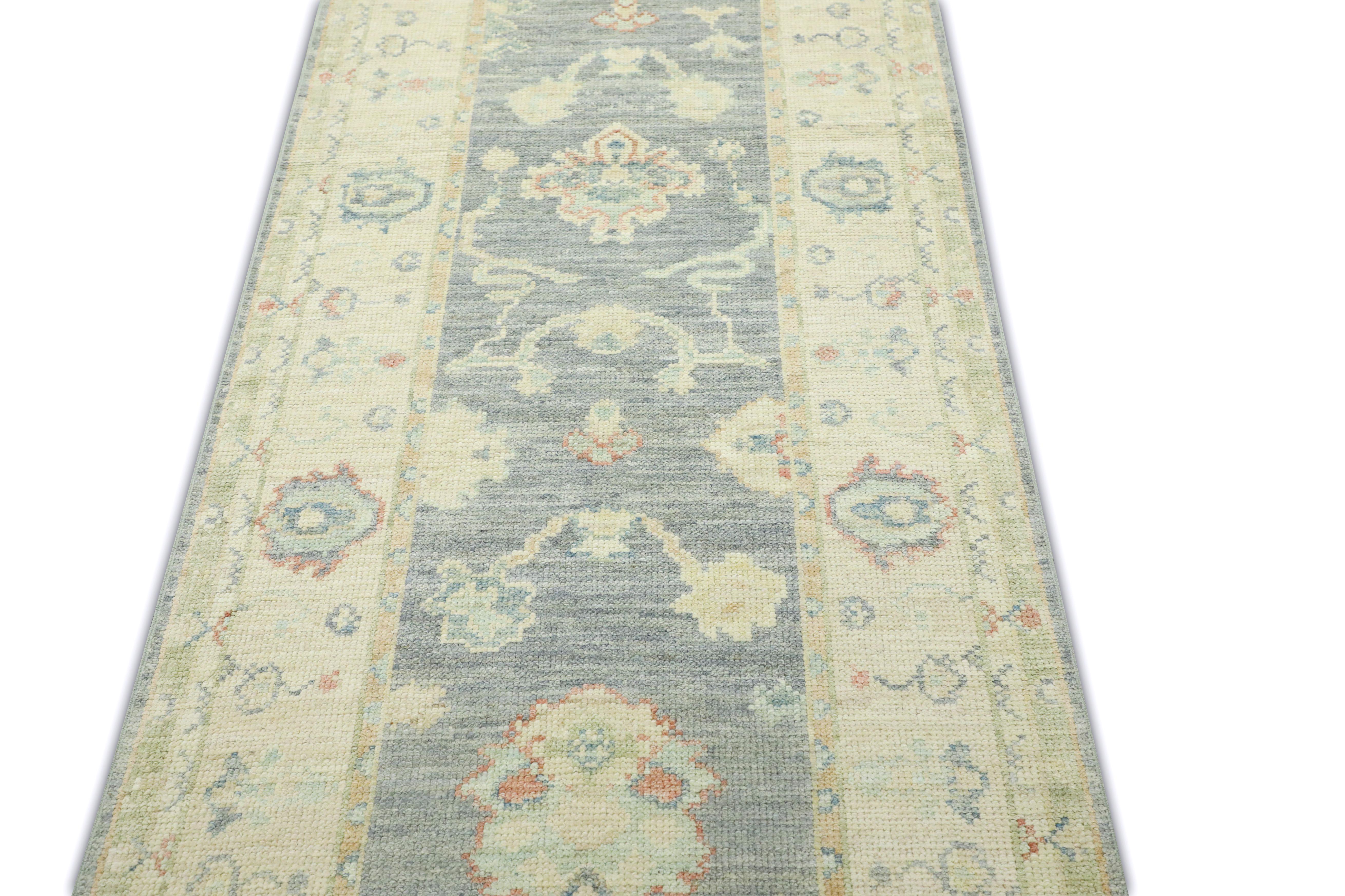 Hand Knotted Oriental Wool Turkish Oushak Rug  3' x 16
