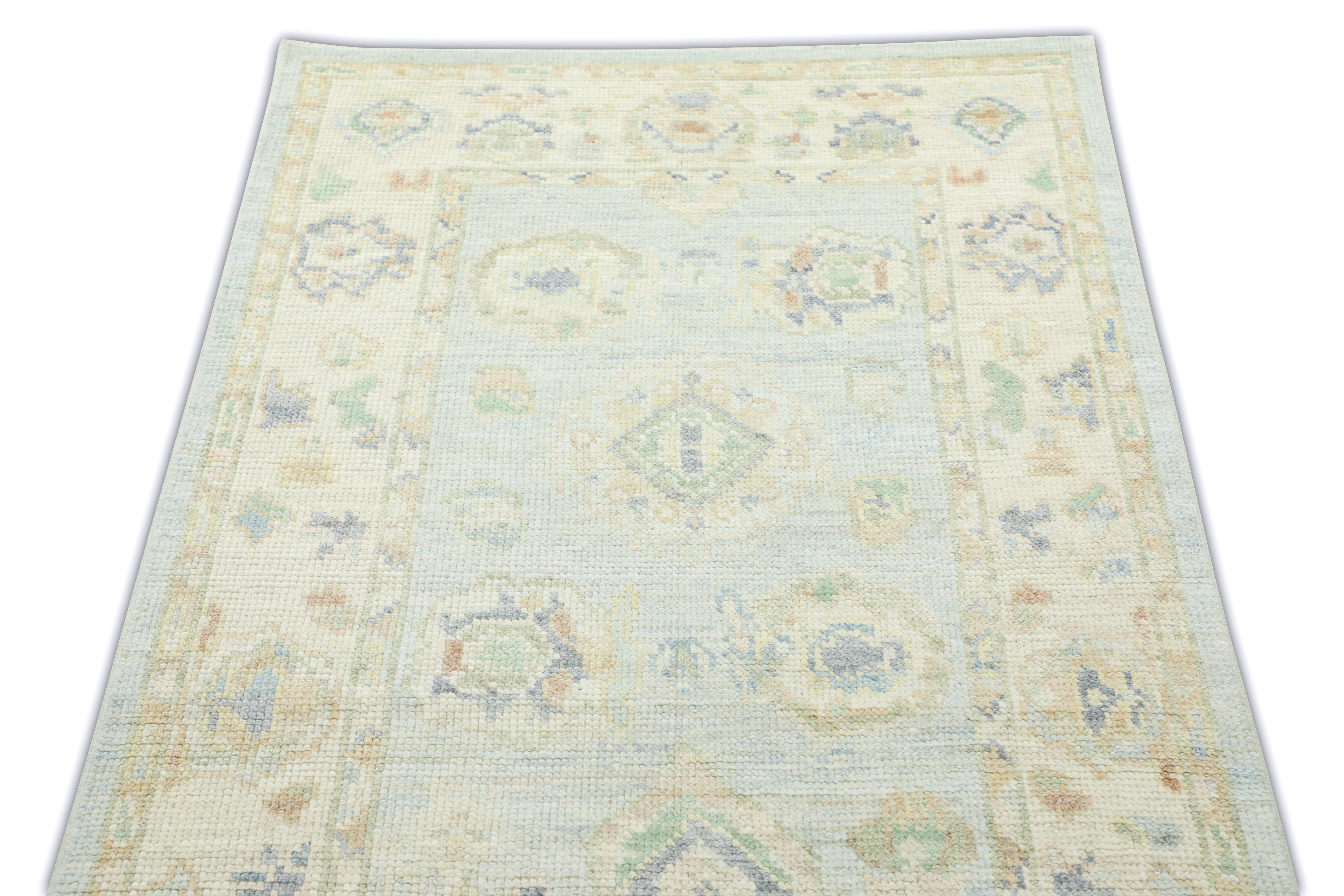 Hand Knotted Oriental Wool Turkish Oushak Rug  3'1