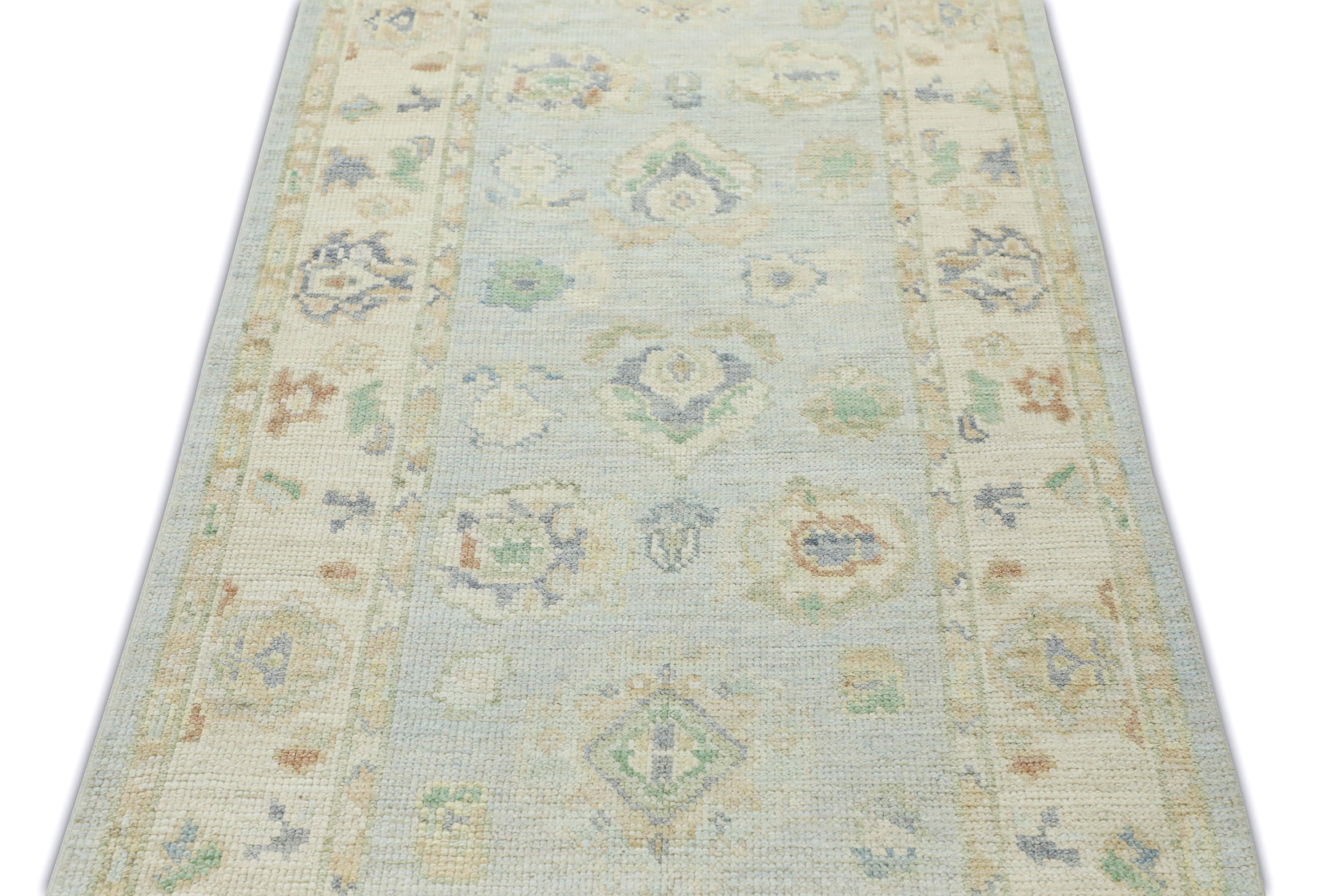 Hand Knotted Oriental Wool Turkish Oushak Rug  3'1