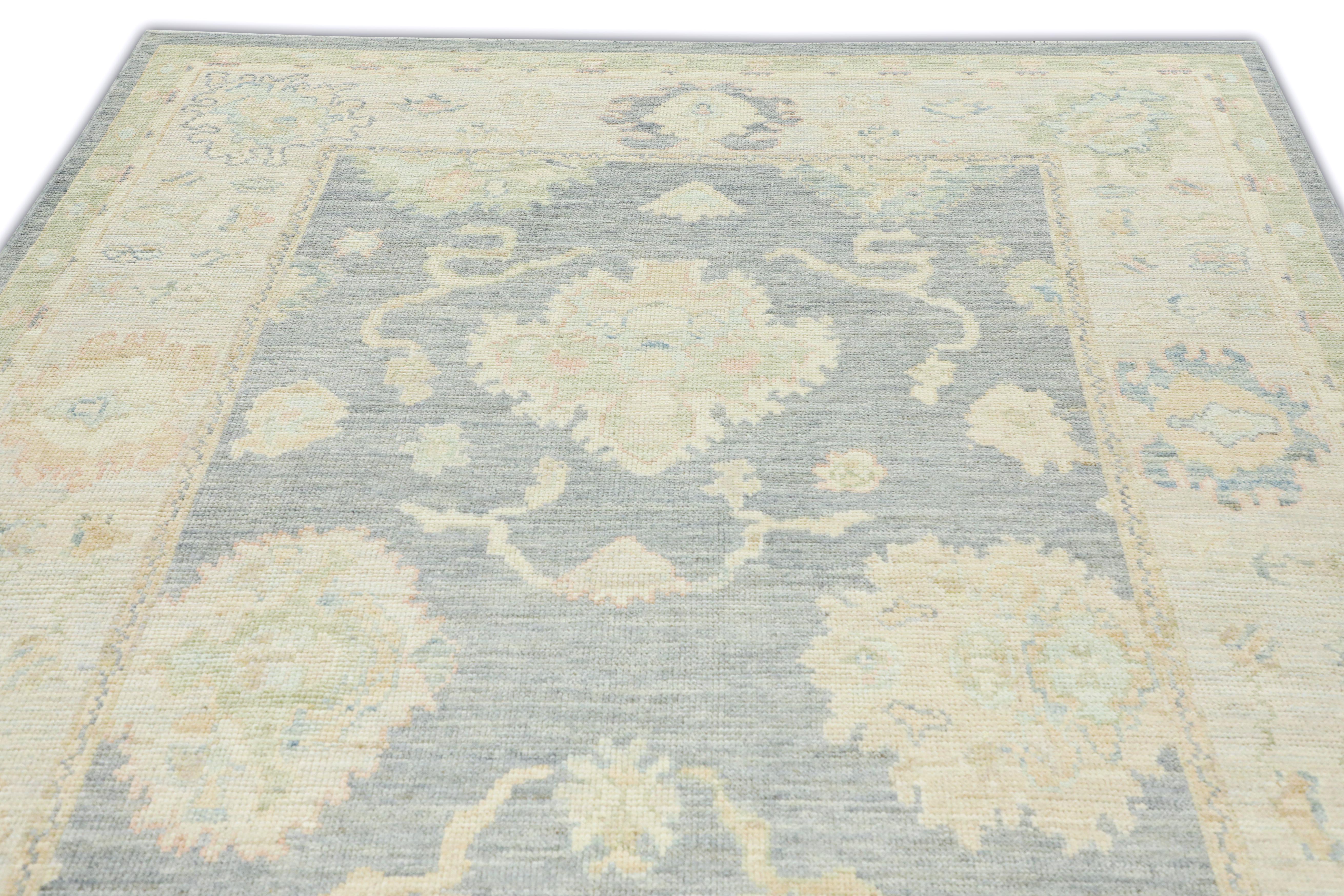 Hand Knotted Oriental Wool Turkish Oushak Rug  6'3