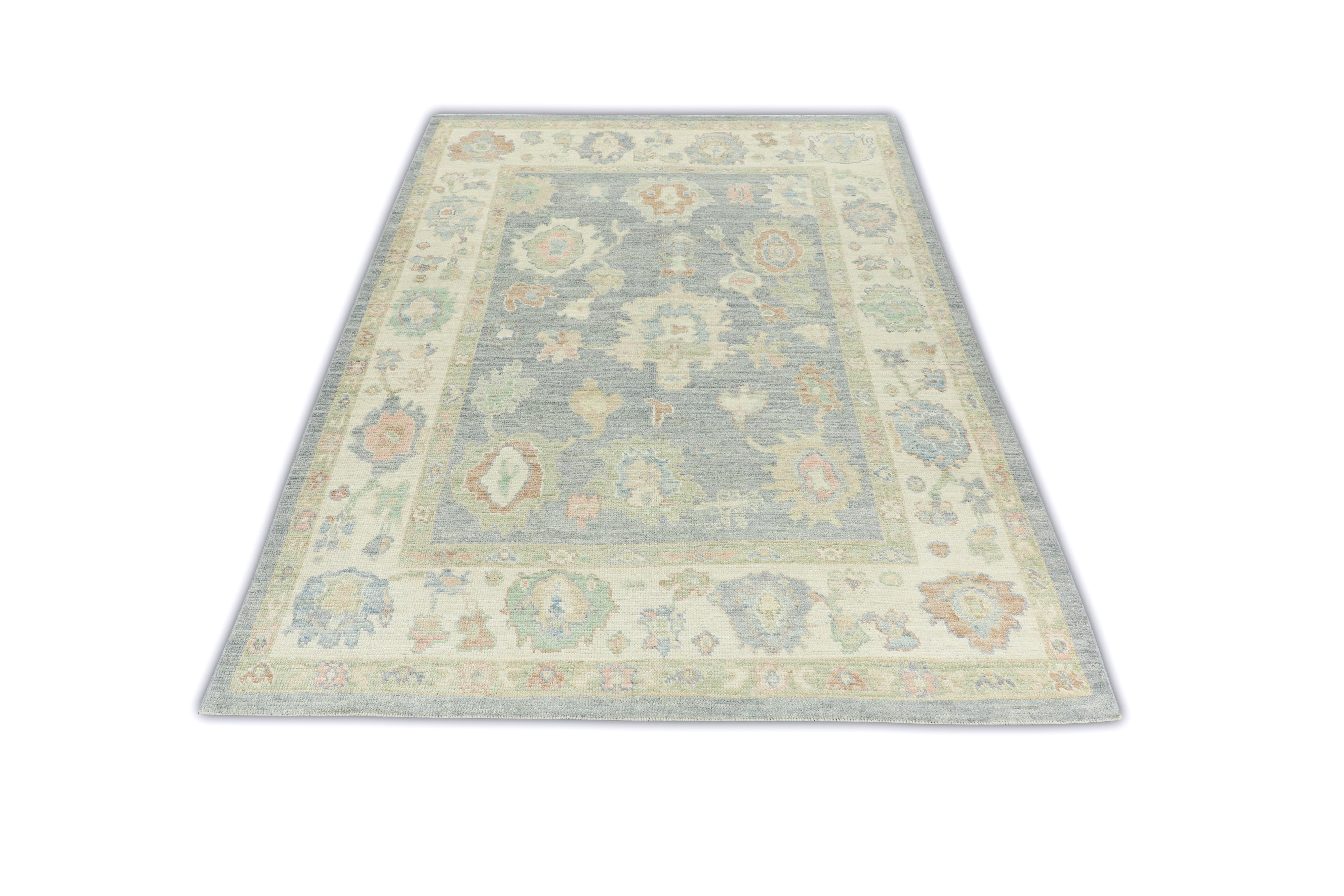 Hand Knotted Oriental Wool Turkish Oushak Rug  6'3