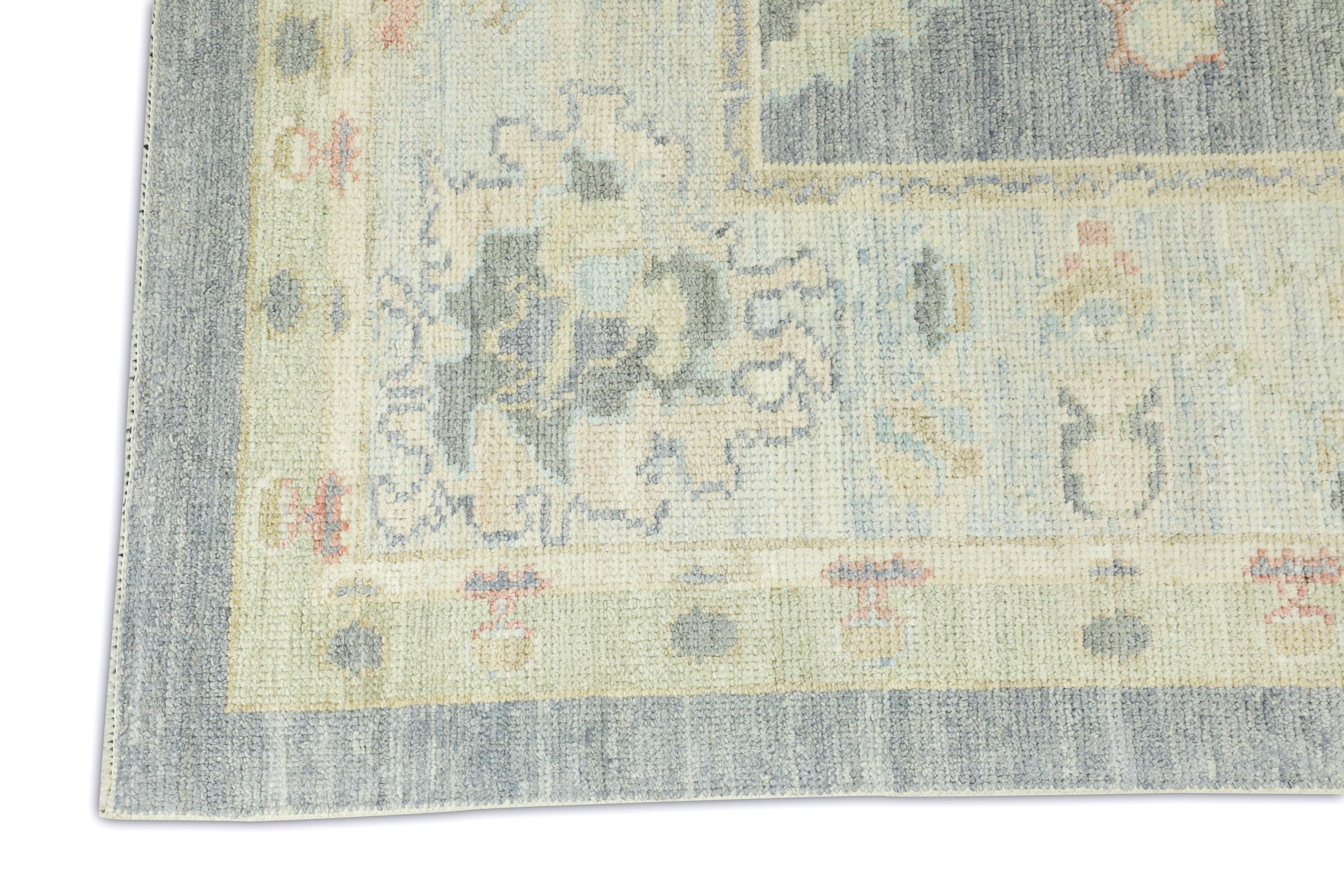 Hand Knotted Oriental Wool Turkish Oushak Rug 7'1