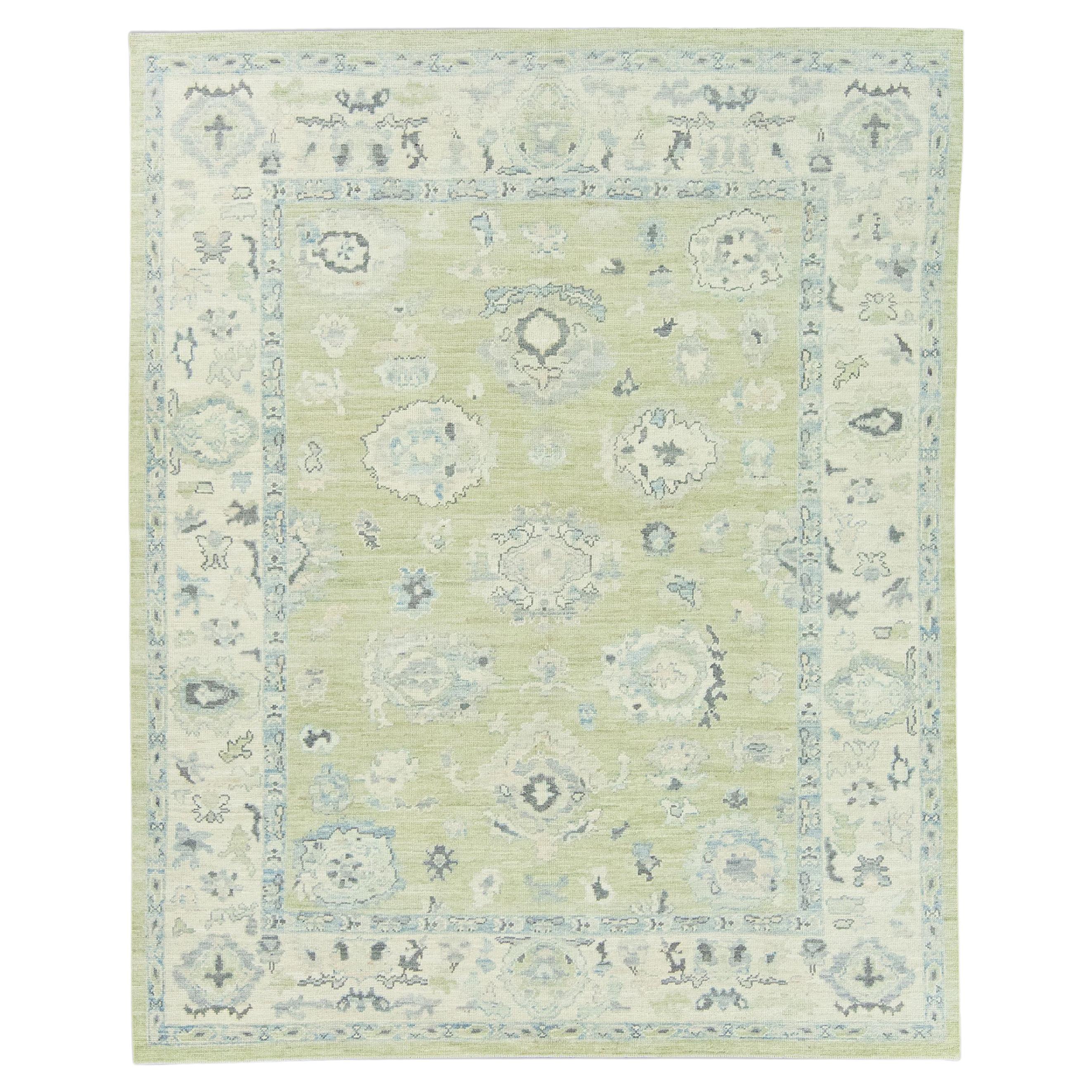 Hand Knotted Oriental Wool Turkish Oushak Rug 6'3