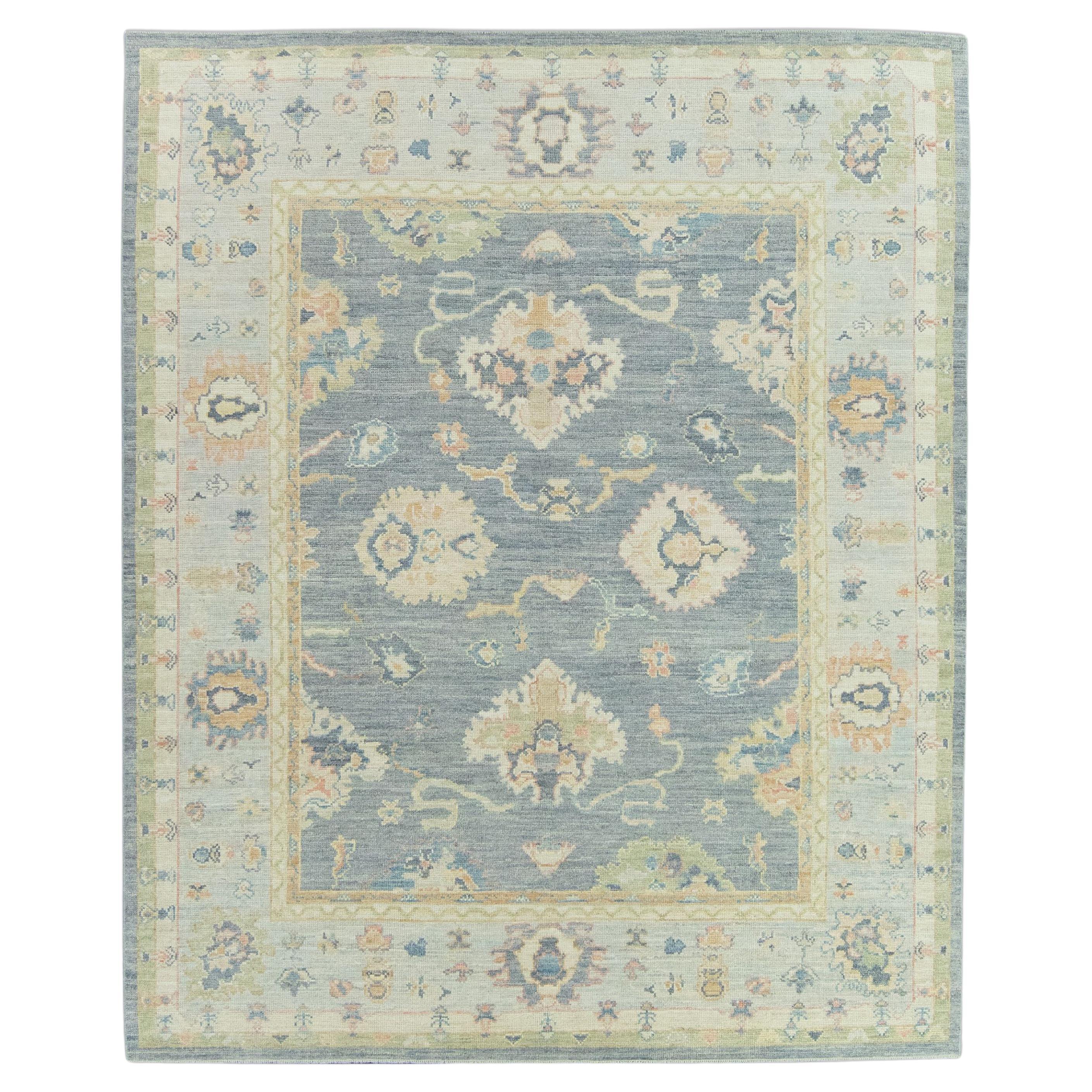 Hand Knotted Oriental Wool Turkish Oushak Rug 8'1" x 9'9" #15039 For Sale
