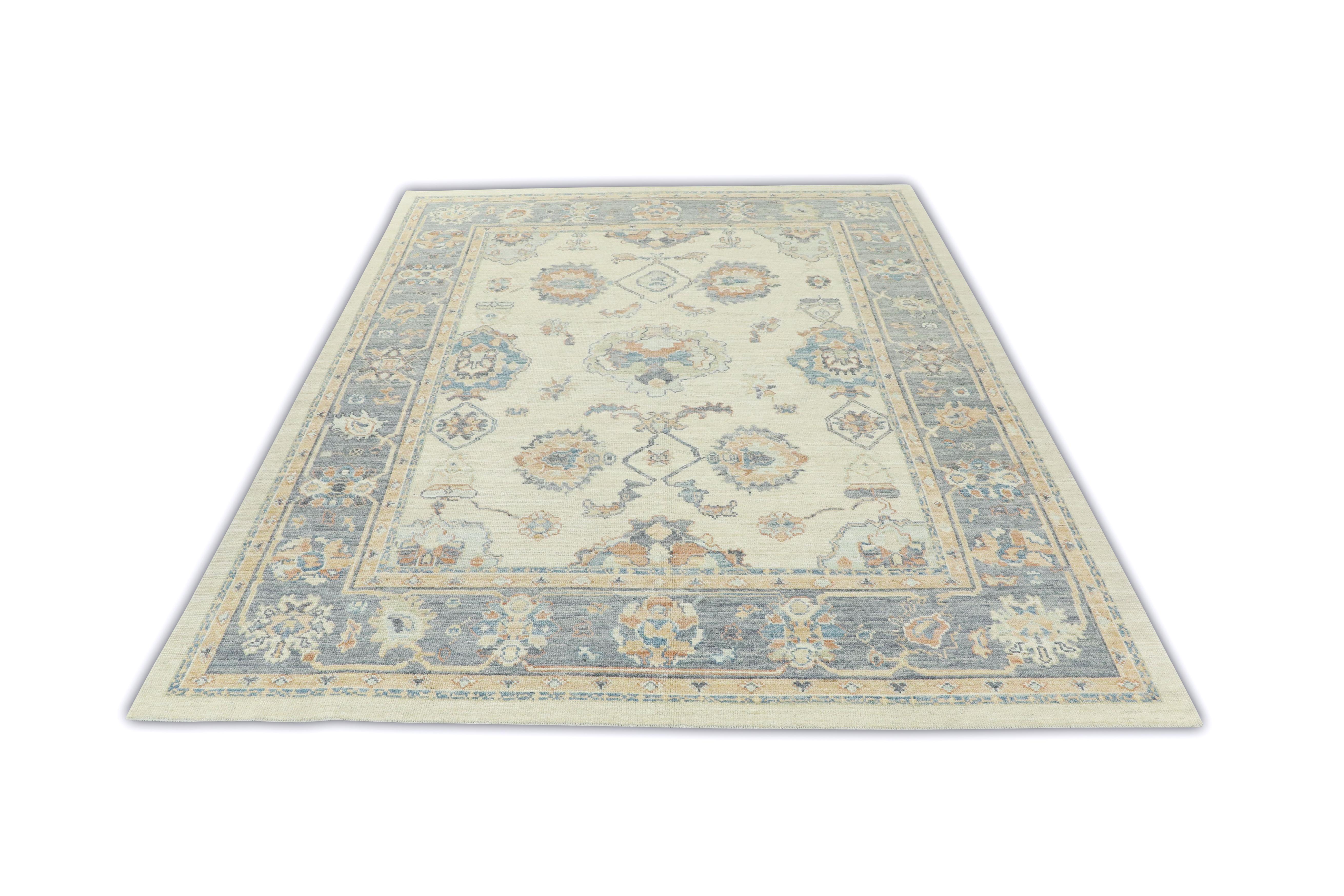 Hand Knotted Oriental Wool Turkish Oushak Rug  8'2