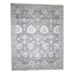 Hand Knotted Oushak Influence Silk with Oxidized Wool Oversized Rug