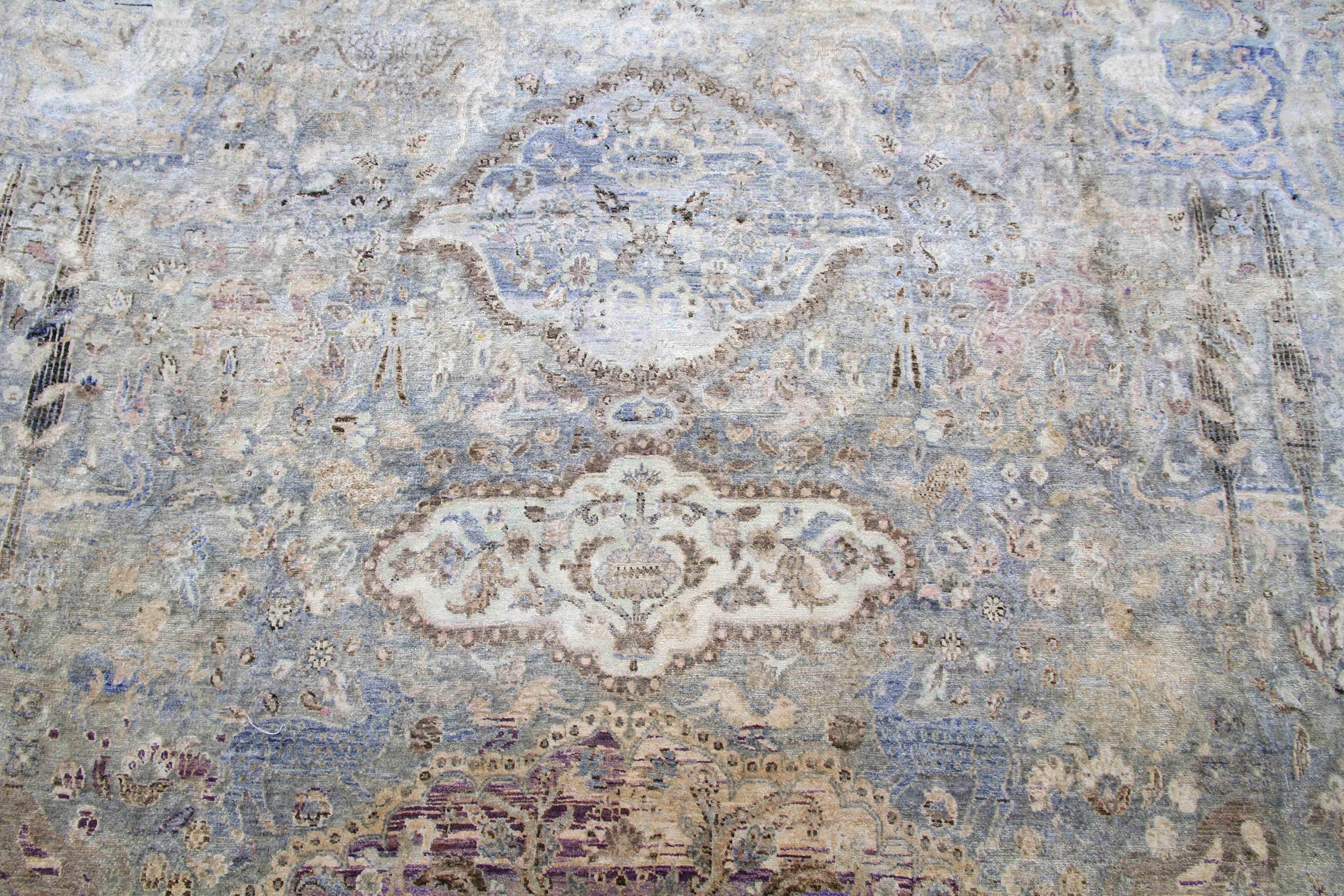 Contemporary Hand Knotted Oversized Silk Rug 10'7''x17'4'' For Sale