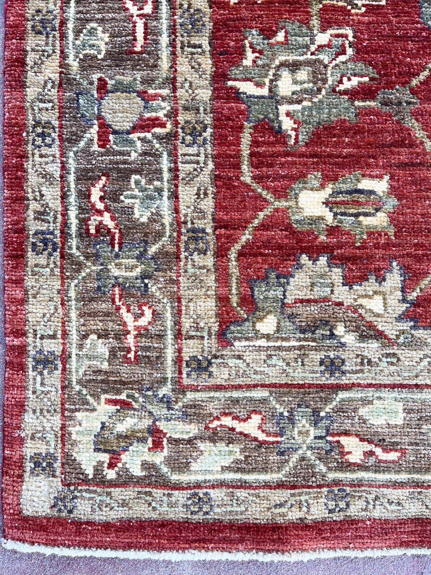 Hand Knotted Pakistan Peshawar All Over Semi Floral Runner Rug For Sale 3