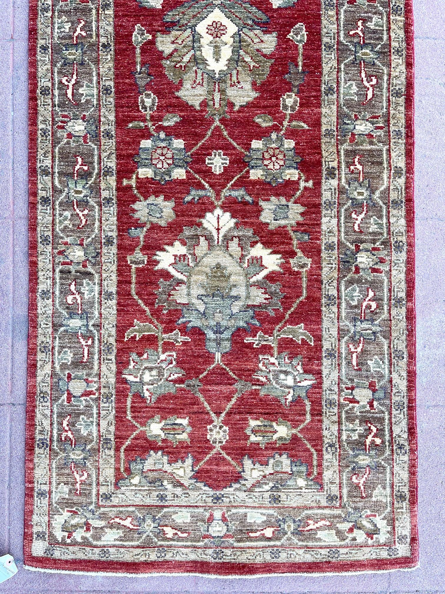 Hand Knotted Pakistan Peshawar All Over Semi Floral Runner Rug For Sale 5