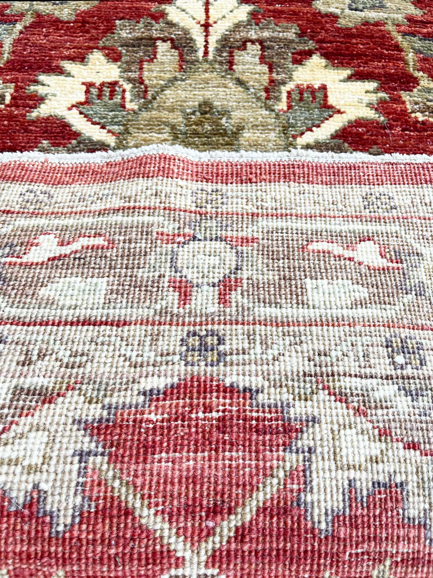 Hand Knotted Pakistan Peshawar All Over Semi Floral Runner Rug For Sale 6