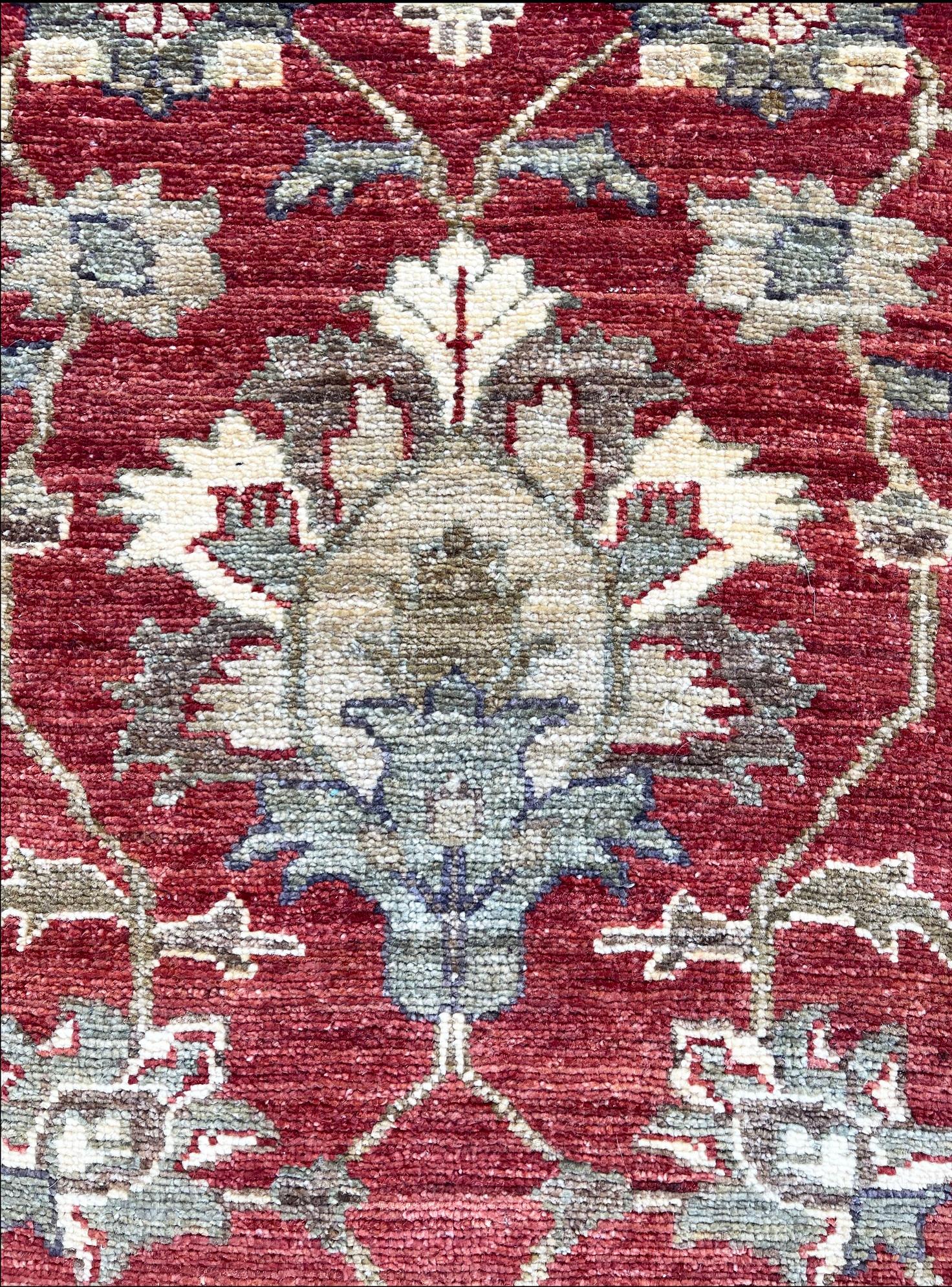 Hand-Knotted Hand Knotted Pakistan Peshawar All Over Semi Floral Runner Rug For Sale