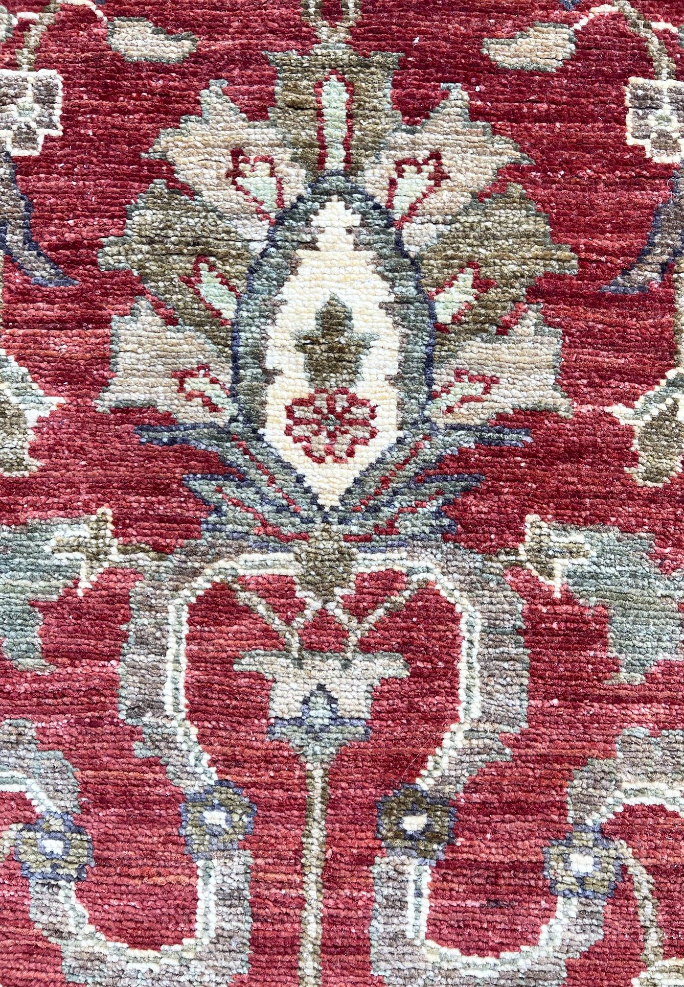 Hand Knotted Pakistan Peshawar All Over Semi Floral Runner Rug In New Condition For Sale In San Diego, CA