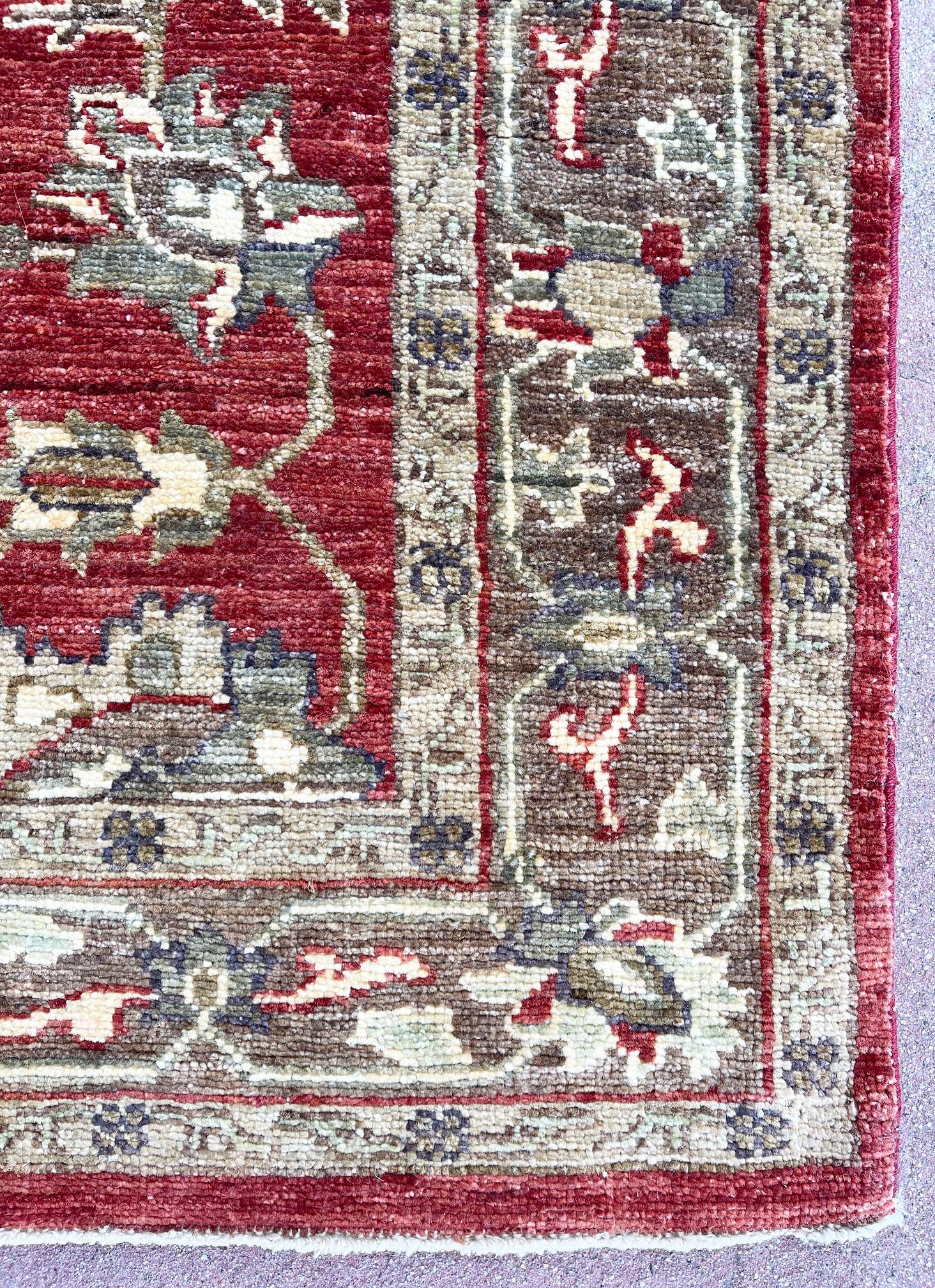 Hand Knotted Pakistan Peshawar All Over Semi Floral Runner Rug For Sale 1