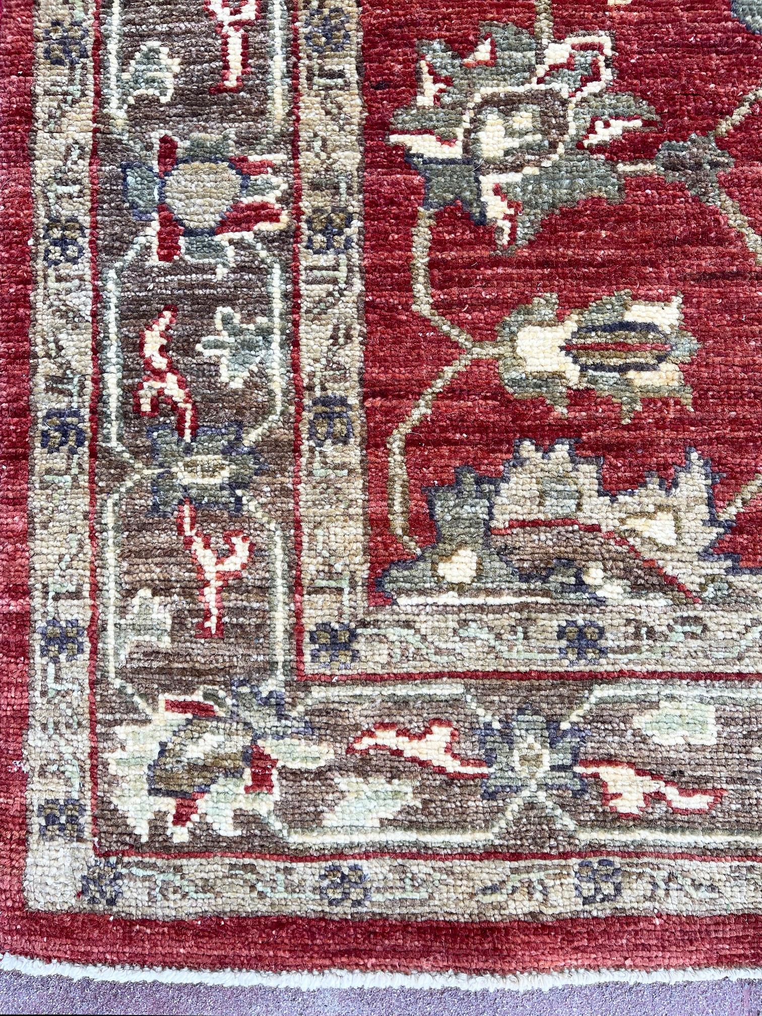 Hand Knotted Pakistan Peshawar All Over Semi Floral Runner Rug For Sale 2