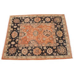 Handgeknüpfter Pakistanischer Peshawar-Teppich aus geblümter Wolle in Orange und Beige 8' x 10'
