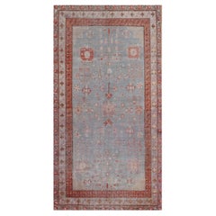 Tappeto Khotan in lana blu pallido annodato a mano, circa 1890