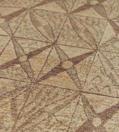 Hand-Knotted Patterned All-Natural Hemp Rug
