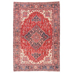 Vintage Persian Heriz 5'0'' x 6'10''