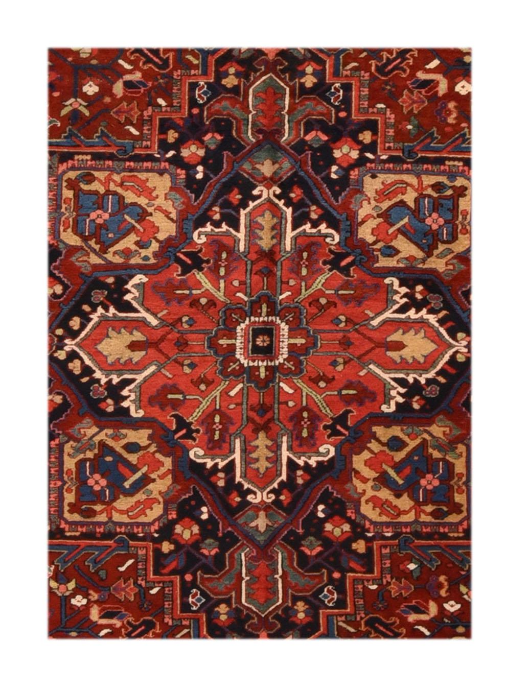 Heriz Serapi Vintage Persian Heriz Rug 9'7'' x 13'0'' For Sale