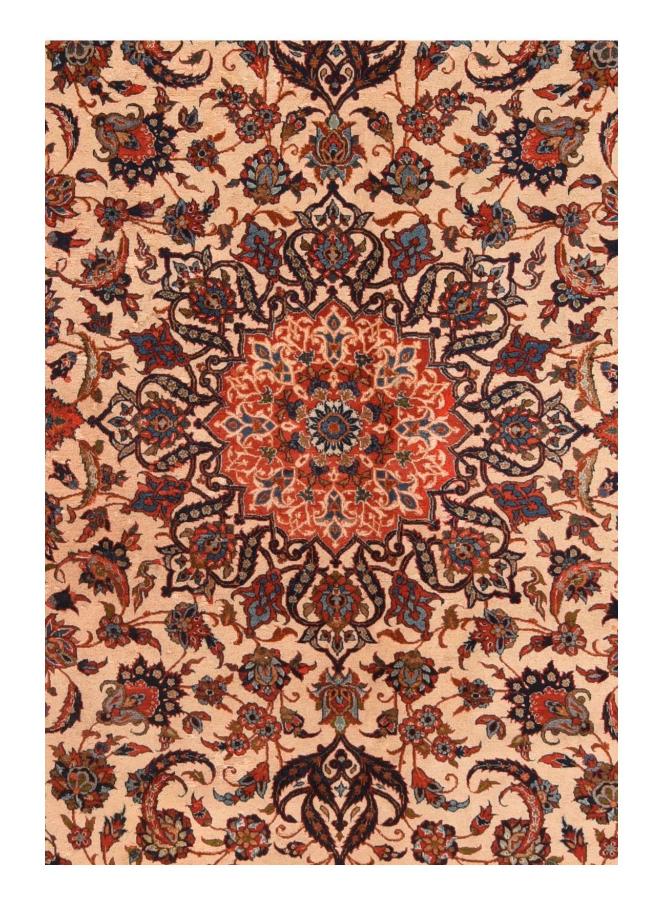 Vintage Persisch Isfahan Teppich 7' x 10'5